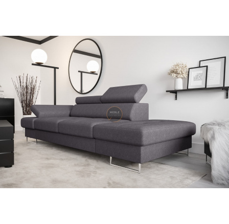 Sofa GALAXY II lenoška 235 cm - šedá, pravá strana