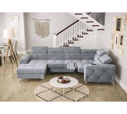 Rohová sedací souprava ORION MAX III , relax s funkcí spaní 165x320x190 cm - modrá, pravá