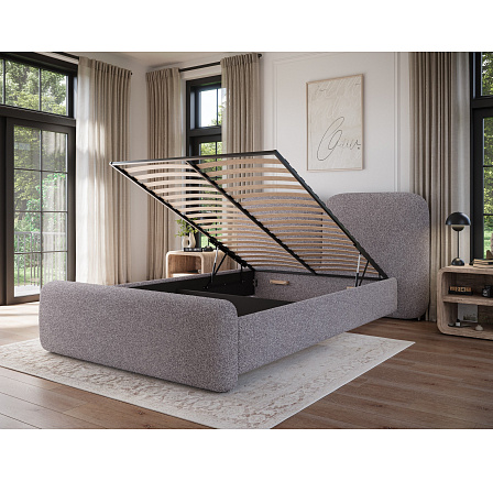 Bed Ollival 180x200 with metal frame and storage box, grey velvet Paolli 04 1 Bed Ollival 180x200 with metal frame and storage box, grey velvet Paolli 04 1