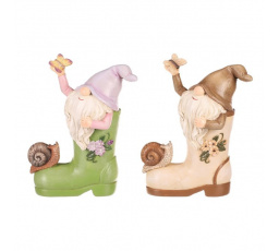 Skřítek v holínce - polyresin, mix 2 druhů, cena za 1 ks