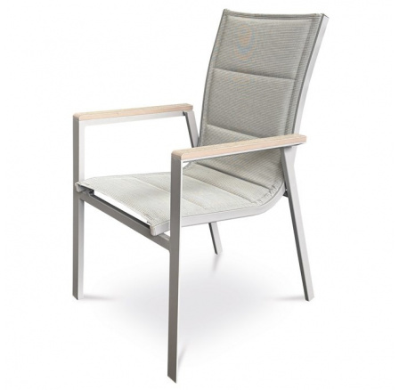 Zahradní židle, hliník, síťovina, béžová, AZC-S1110 GREY