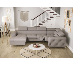 Rohová sedací souprava ORION MAX III , relax s funkcí spaní 165x320x190 cm - šedá , pravá