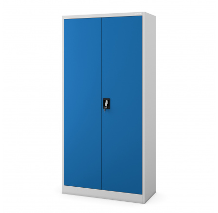 Uzamykatelná úklidová skříň DAVID 900 x 1850 x 450 mm, šedo-modrá