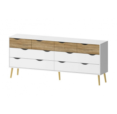 Komoda Retro 455 bílá/dub