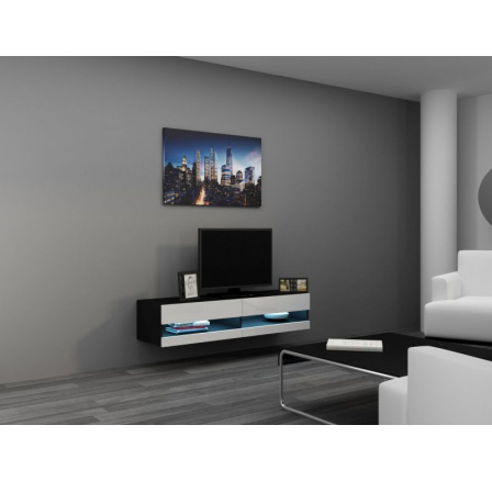 TV komoda VIGO NEW 140, černá / bílý lesk TV komoda VIGO NEW 140, černá / bílý lesk