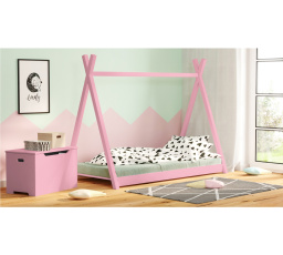 Drevená detská postel Tipi - 200x90, Růžová