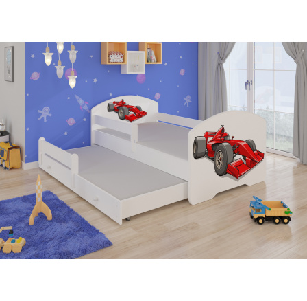 Dvojlůžko s bariérkou a matracemi PEPE II FORMULA 160x80 Bílá Dvojlůžko s bariérkou a matracemi PEPE II FORMULA 160x80 Bílá