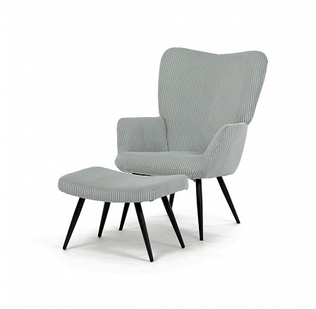 Relaxační křeslo, modrá, manšestrová látka, AK-L7285 BLUE6