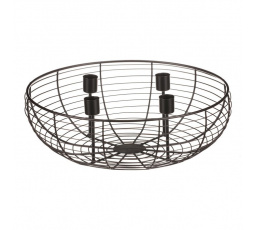 Svícen kovový - adventní, konstrukce ve tvaru mísy, černý