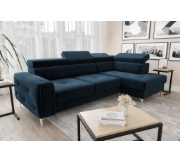 Rohová sedací souprava s funkcí spaní ORION 165x255 - modrá , pravá