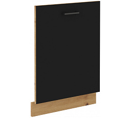 Dvířka na myčku bez panelu MODENA - ZM 713x596, Dub Artisan/Černý mat+Dub Artisan