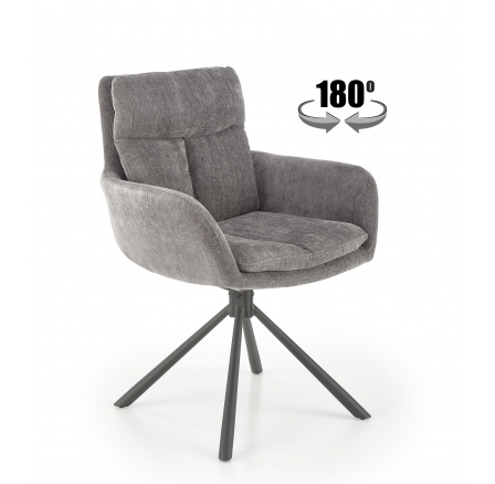 Jídelní otočná židle K495, Šedá/Černá