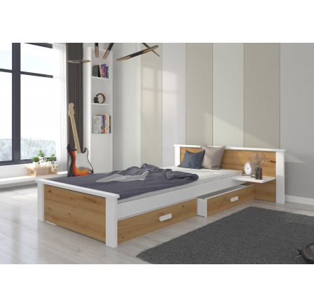 Postel ALDEX SHELF 200x90 Bílá+Artisan