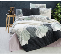 Povlečení krep 140x200, 70x90cm Cosmic grey nitěný knoflík