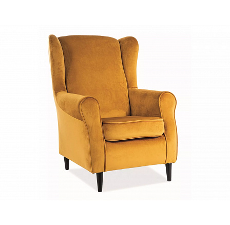Křeslo BARON Velvet, curry Bluvel 68/wenge