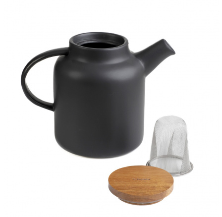 Džbán POLINE s akáciovým víkem černý 1.5l 875576