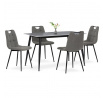 Jídelní set s 4 židlemi, 130x70x76cm mramor, ASE-1001 GREY2