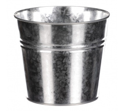 Obal na květiny - kulatý, zinkový, barva stříbrná