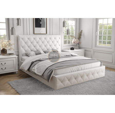 Postel ROMA - 180x200, Dřevěná, Bílá eko kůže Postel ROMA - 180x200, Dřevěná, Bílá eko kůže