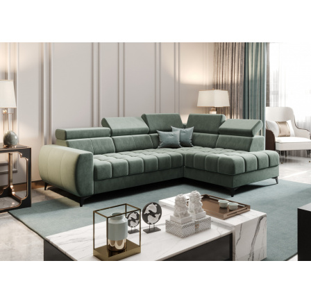 Rohová sedací souprava PORTO MINI 170X255 cm - zelená , pravá Rohová sedací souprava PORTO MINI 170X255 cm - zelená , pravá