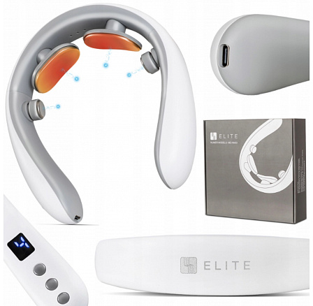 Masážní přístroj na krk ME-NM03 s funkcí ohřevu bílý/šedý