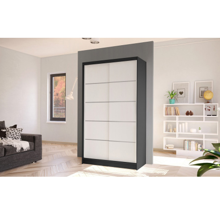 Skříň Diem IV 100 - černá/bílá