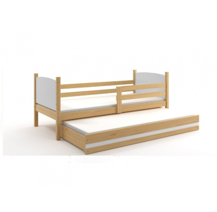 Postel z masivu pro 2 děti TAMI 2 - Buk/Bílá