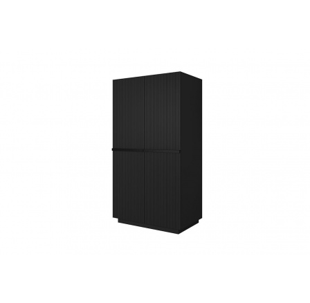 Skříň Nicole 100 cm s kontejnerem - Černý mat / černé úchyty