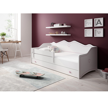 Postel s matrací EMKA Pink 160x80 Bílá+Růžová