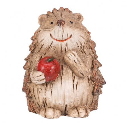 Ježek s jablkem - polyresin, béžovo-hnědý