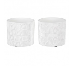 Obal keramický - bílý s vlnkami, mix 2 druhů, cena za 1 ks