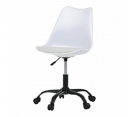 Pracovní židle, výškově nastavitelná, bílá plast, KA-X7055 WT