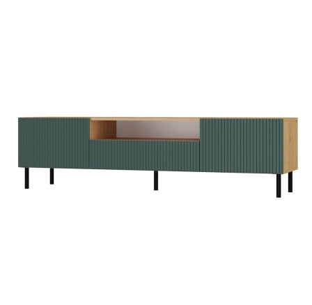 TV komoda KARIS 160-L, Dub artisan/Zelená