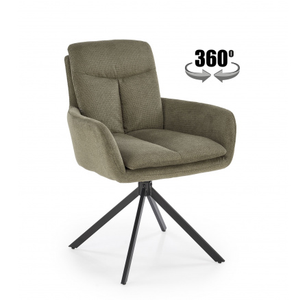 Jídelní otočná židle K536, Olivová/Černá