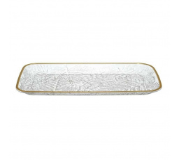 Plastový podnos Mirage 34 cm zlatý okraj