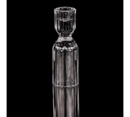 Svícen skleněný - 14,5 cm, rovný, na kónickou svíčku, čirý