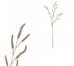 Bříza - umělá větev s jehnědami, barva zlatá