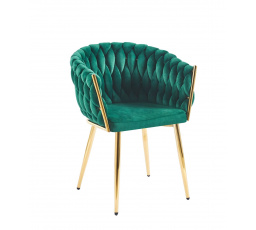 Jídelní židle K7-FX G, Zelená/Zlatá