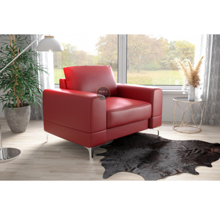 Křeslo v kůži ARIA 112 cm přírodní kůže - červená kůže Křeslo v kůži ARIA 112 cm přírodní kůže - červená kůže