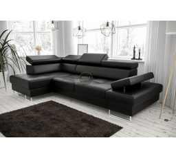 Rohová sedací souprava GALAXY MINI 170x280 - černá eko kůže, levá