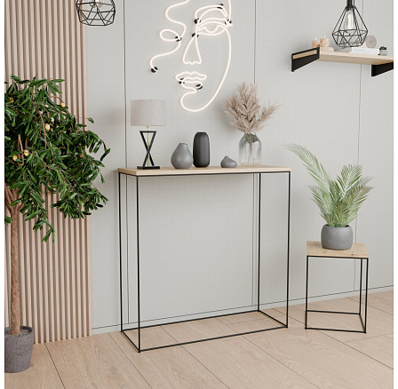 Konzole Lumia II 80x30x80 – v různých barvách – dub Artisan, černý mat Konzole Lumia II 80x30x80 – v různých barvách – dub Artisan, černý mat