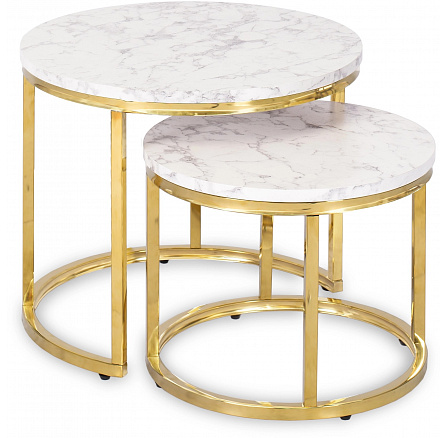 Sada stolků OLIS Mramor Zlatý