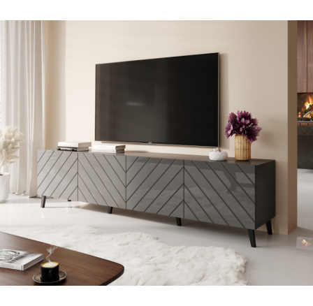 Tv komoda ABETO 200, matný grafit/lesklý grafit Tv komoda ABETO 200, matný grafit/lesklý grafit