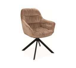 Jídelní židle otočná ASTORIA II VELVET, béžový Bluvel 40/černý mat