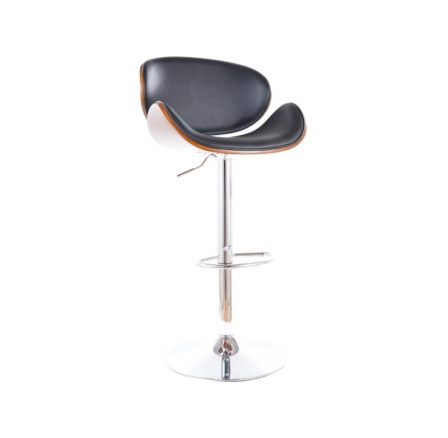 Barová židle C-404, chrom/ořech/černá ekokůže
