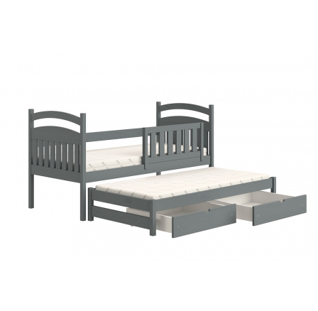 Postel dětská přízemní výsuvná Amely - Barva grafit, rozměr 80x180