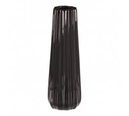 Váza keramická - glazovaná, šedá antracitová