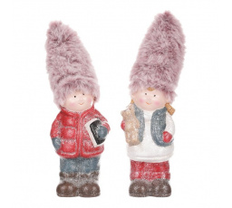 Děti s čepicí - keramické figurky, mix 2, cena za 1 ks