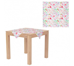 Ubrus, pivoňky v růžových barvách, 80x80cm, 100% polyester.