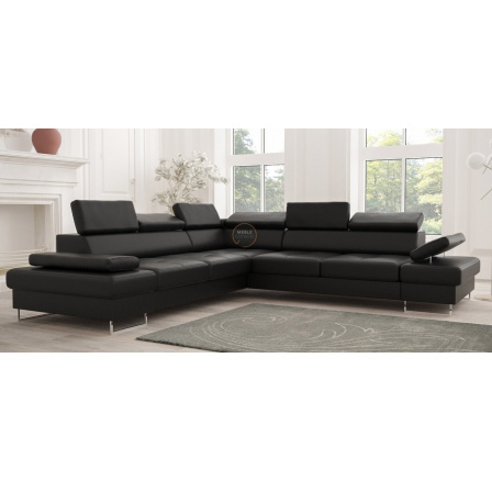 Rohová sedací souprava GALAXY MAX 280×280 - černá eko kůže, pravá